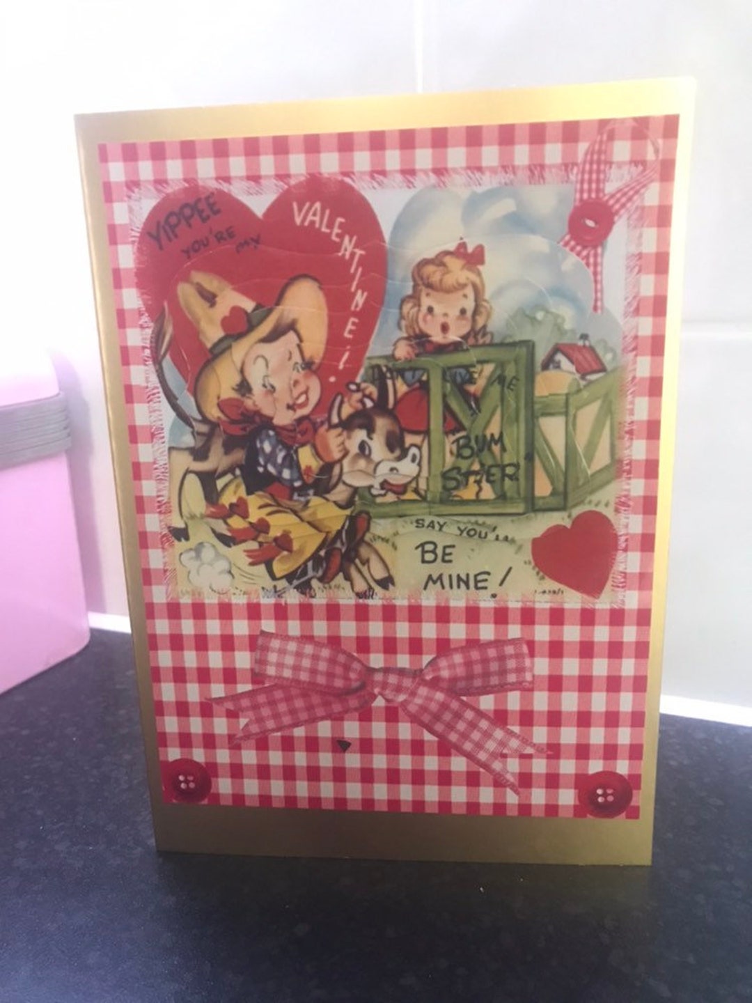 Retro Vintage Western Cute Cowboy Valentines Day Card - Etsy