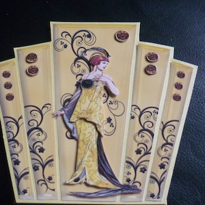 Paneles Art Deco con tarjeta de felicitación para dama (Nuevo servicio directo al destinatario)