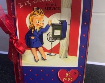 1940s wartime themed cute valentines  day card