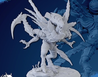 Psyonic Envoy  | Ghamak | 3d Printed Tabletop Wargame Proxy Model for Grimdark Future Alien Hives Tyranical Space Bugs