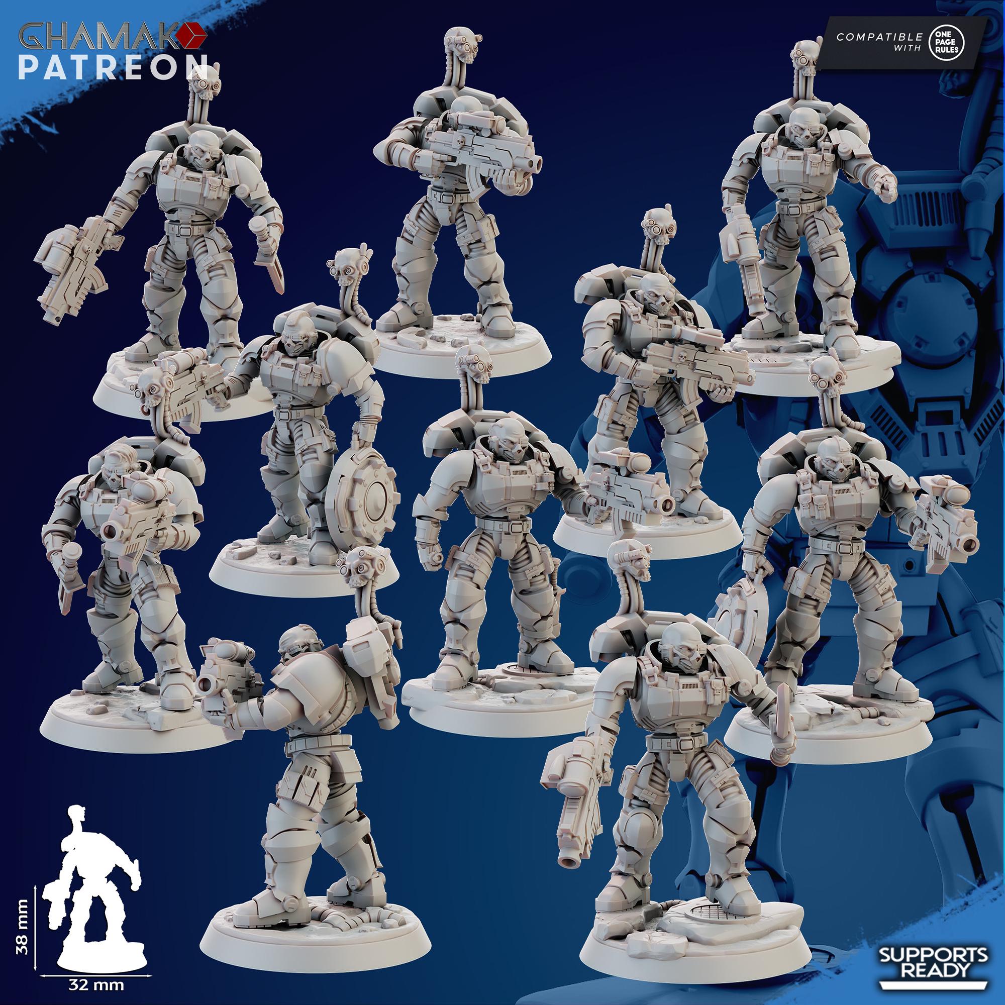 space marines Lieutenant Statue 210 mm
