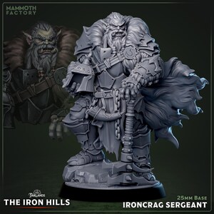 Ironcrag Sergeant | Mammoth Factory | 3d Printed TTRPG Miniature