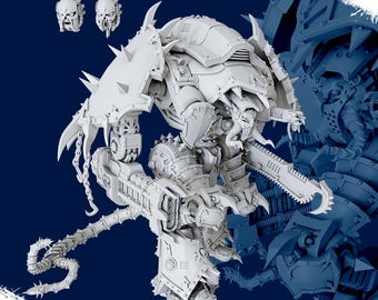 Chaos Titan | Ghamak | 3d Printed Tabletop Wargames Proxy Model for Grimdark Future Titan Lords Questor Duke Knight King Heavy Titan