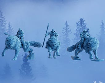 Stormbringers Wolfriders Squad | DakkaDakka | 3d Printed Tabletop Wargames Proxy Model for Grimdark Future Wolf Brothers