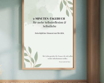 5-Minute Diary for More Self-Love and Mindfulness, Digital Journal to Print, 30 Days of Self-Reflection for Moms & Women