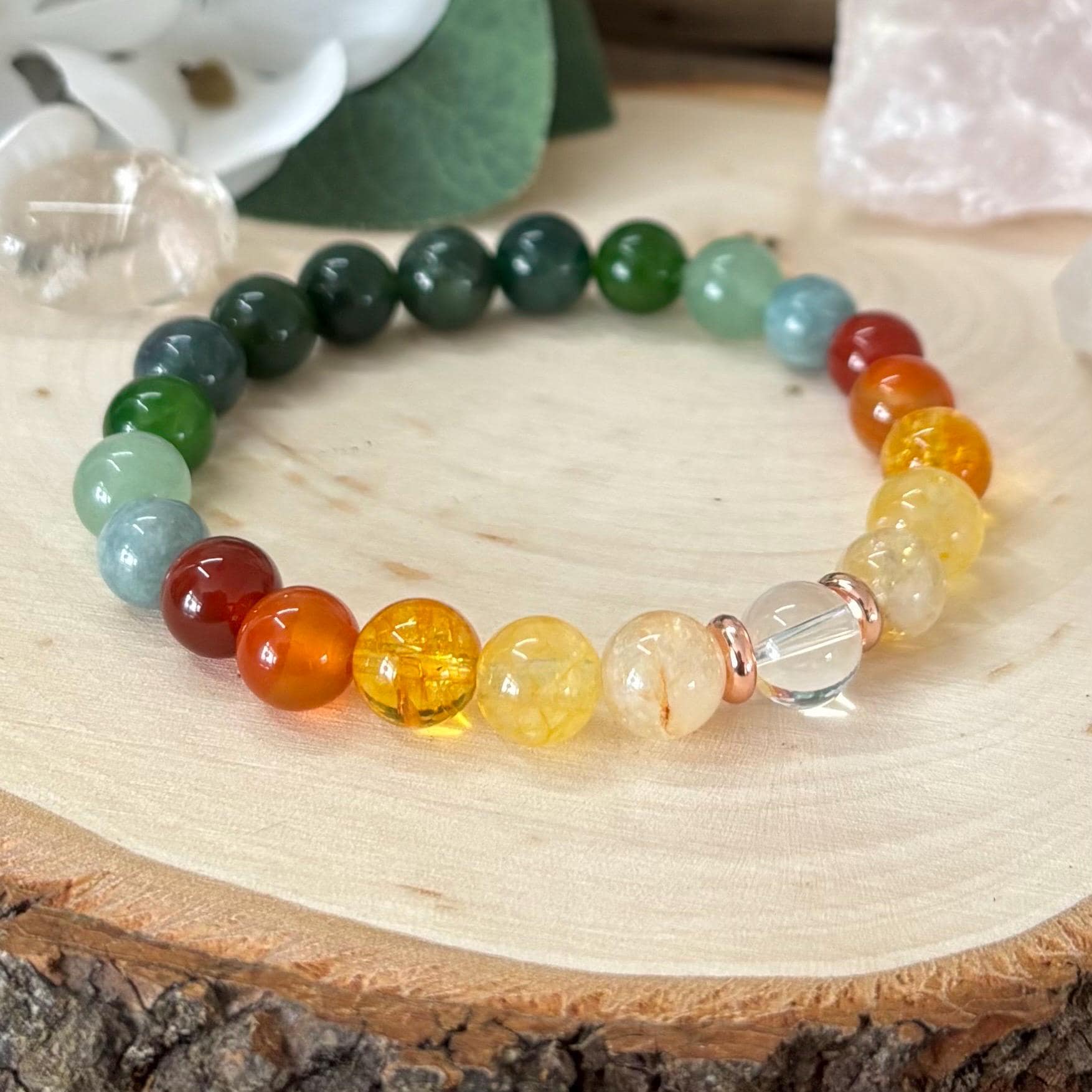 Green Agate Gold Bracelet UK - Main Image