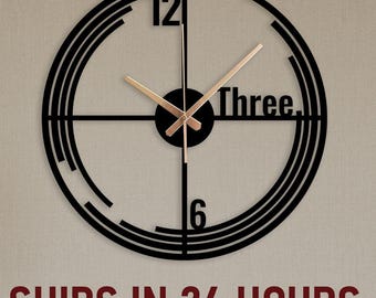 Modern Abstract Metal Wall Clock, Industrial Wall Clock, Office Clock Gift,Large Metal Wall Clock,Clock Art Gift,Minimalist Clock Home Decor
