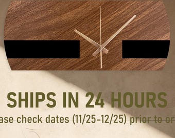 Modern Unique Minimalist Wall Clock, Wood and Metal Wall Clock, Metal Wood Clock Gift, Rectangle Wood Clock, Wooden Themed Office Clock