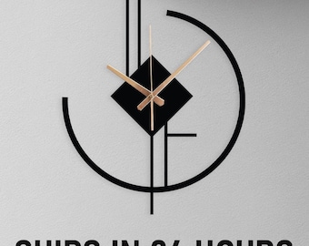 Minimalistische Geometrische Metall Wanduhr, Übergroße Uhr, Moderne Uhr Geschenk, Abstrakte Wanduhr, Büro Wanduhr, Wohnzimmer Uhr Geschenk