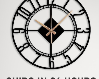 Minimalist Metal Wall Clock, Modern Clock Gift, Oversized Wall Clock, Living Room Clock Gift, Silent Clock,Large Wall Clock,Decorative Clock