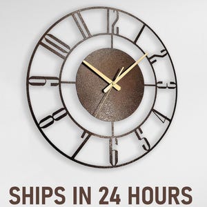 Metal Copper Wall Clck, Brown Clock, Industrial Wall Clock, Oversized Wall Clock, Unique Clock Gift, Modern Wall Clock, Luxury Clock Gift