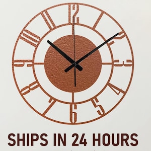 Bronze Color Metal Wall Clock, Latin Numeral Wall Clock, Bronze Color Modern Clock, Office Clock, Living Room Clock,Copper Color Wall Clock