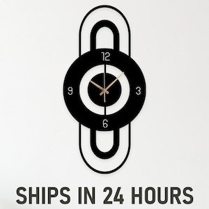 Modern Abstract Wall Clock With Geometric Shape, Silent Artistic Metal Clock, Modern Clock Gift,Unique Design Clock,Contemporary Office Gift