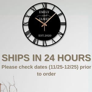 Custom Metal Wall Clock, Personalized Clock, Couple Clock Gift, Round Metal Wall Clock, Modern Couple Clock, Anniversary Home Clock Gift