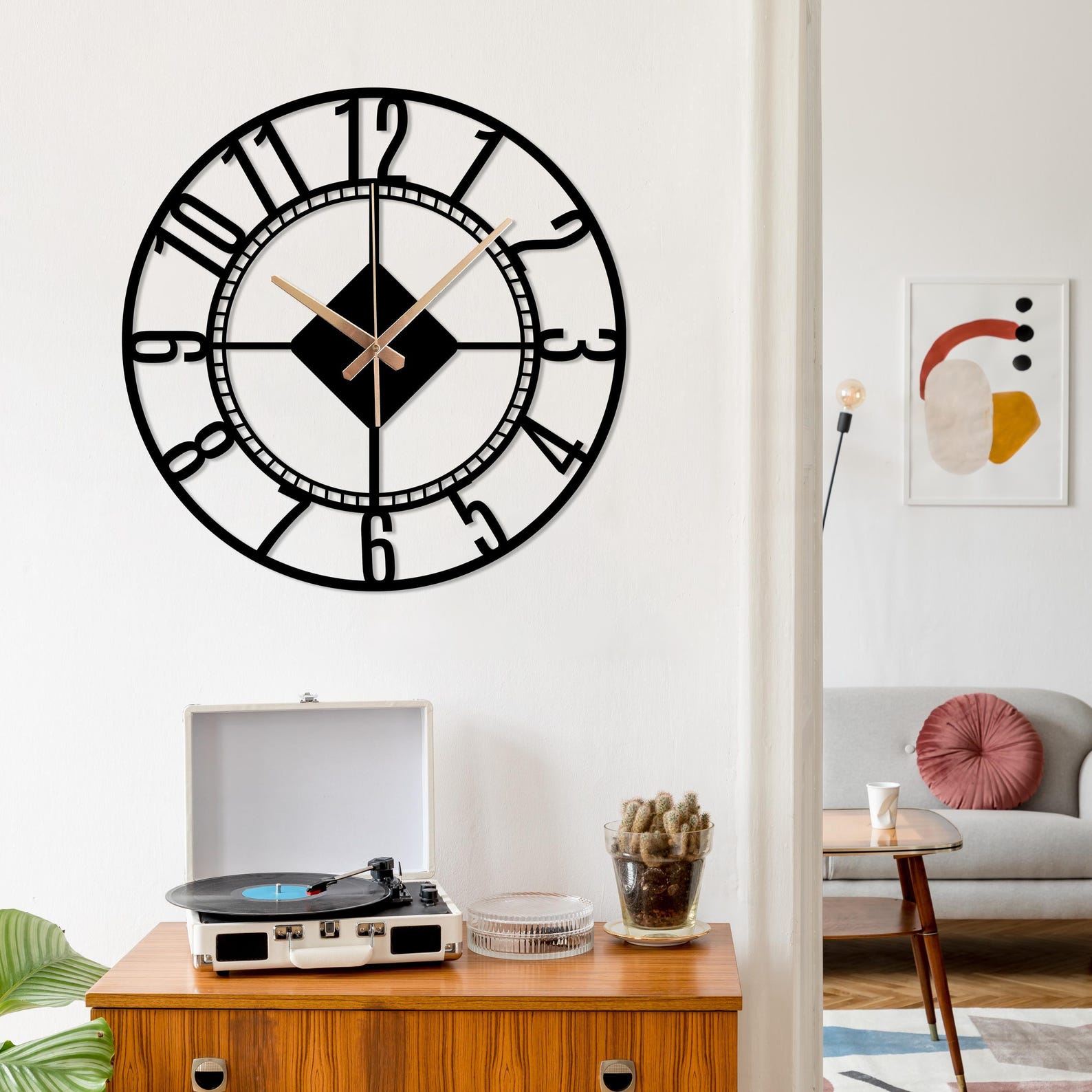 Minimalist Metal Wall Clock, Modern Clock Gift, Oversized Wall Clock ...