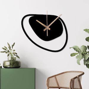 Artistic metal wall clock for living room decor