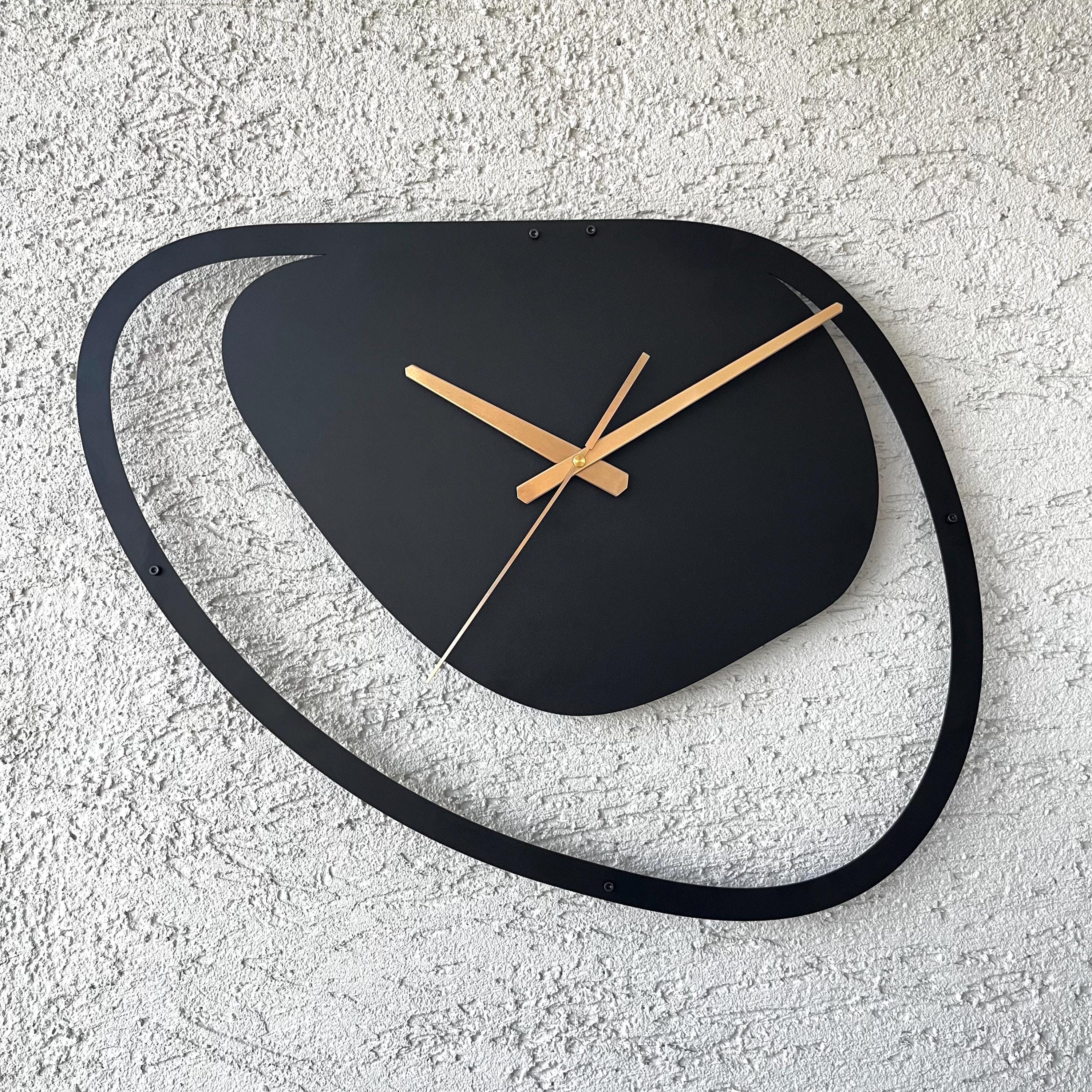 Abstract Metal Wall Clock, Luxury Wall Clock, Modern Home Clock Gift, Minimalist Living Room Clock, Office Clock Gift, Geometric Round Clock