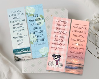 The Summer I Turned Pretty Quote Bookmark Set – TSITP Show Inspired – Belly – Conrad –Jenny Han