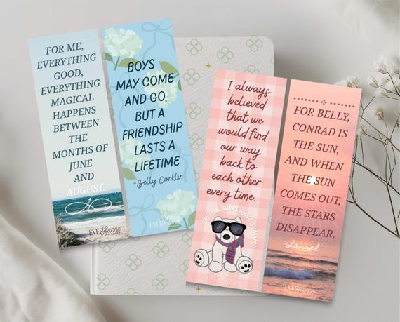 The Summer I Turned Pretty Quote Bookmark Set – TSITP Show Inspired – Belly – Conrad –Jenny Han