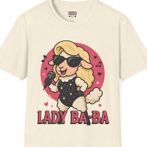 Lady Ba-Ba FUNNY SHEEP T-SHIRT – Cute Animal Graphic Tee For Music Lovers – Unisex Soft Cotton Shirt – Fun Gift For Him Or Her -Sheep TShirt