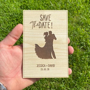 Faire-part de mariage en bois, Carte de mariage minimaliste, Ensemble de faire-part de mariage en bois personnalisé, Réserver une date en bois, Faire-part de mariage