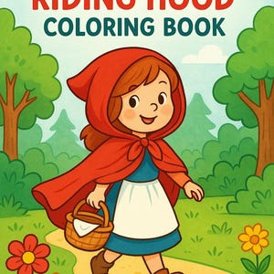 Little Red Riding Hood Coloring Book – 20 Printable Pages for Kids – Fairy Tale Activity Book – Instant Download