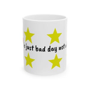 Shin Chan Mug, Funny Ceramic Coffee Cup, Anime Lover Gift, Bad Day Not Bad Life Quote, 11oz 15oz Tea Mug, Novelty Cartoon Character Cup