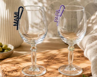 Personalized glass markers with name – Custom Glass Labels – Wedding, baby shower, cocktail party, get-together with friends, birthday