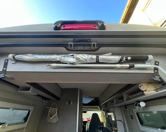 Umbrella holder for motorhomes, vans and caravans – Adhesive mounting without drilling, 2 pieces, 3D printed in France