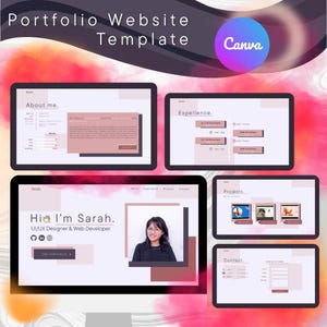 Personal Portfolio Website Template for Canva – Modern Minimalist Landing Page | Editable & Responsive Web Design for Creatives