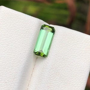 Natural 1.35 Ct Green Tourmaline Gemstone | Emerald Cut Loose Stone for Custom Jewelry | October Birthstone | Ethical | AAA Quality