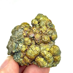480 CRT Golden Pyrite Crystal Specimen | Natural Raw Metallic Cluster | Sparkling Mineral Display Stone for Collectors, Energy & Home Décor