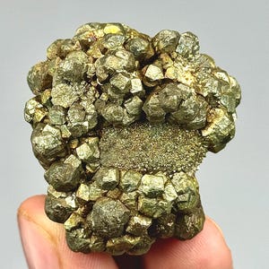 405 CRT Golden Pyrite Crystal Specimen | Natural Raw Metallic Cluster | Sparkling Mineral Display Stone for Collectors, Energy & Home Décor