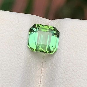1.40 Ct Vivid Green Tourmaline Emerald shaped  | Natural Loose Gemstone | Custom Ring Stone | Bright Green Gem | Fine Jewelry Supply