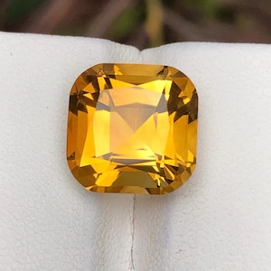 7.50 Ct Natural Citrine Cushion Cut | Golden Yellow Loose Gemstone | Radiant November Birthstone | Custom Jewelry Supply | Collector’s Gem
