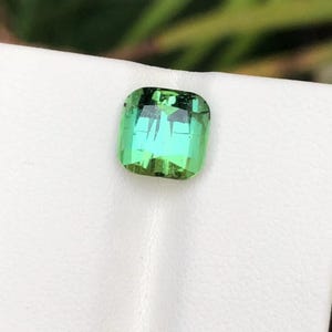 3.1 Ct Green Tourmaline Gemstone | Cushion Cut Natural Tourmaline | verdelite  Green Loose Stone for Jewelry | October Birthstone