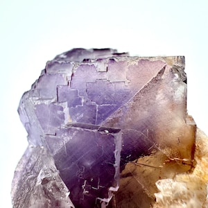 212 CRT Purple Fluorite Cubes with Calcite Crystals – Rare Raw Mineral Specimen | Healing Crystal & Collector’s Piece | Home Decor