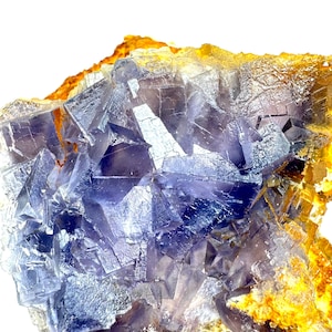 Purple Fluorite & Calcite Specimen: Rare Healing Crystal Home Decor