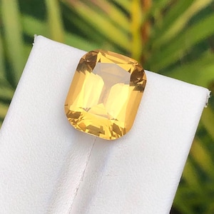 10.1 Ct Natural Golden Citrine Gemstone | Cushion Cut Loose Citrine for Jewelry | November Birthstone | Yellow Quartz Crystal | Gift for Her