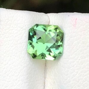 1.25 Ct Green Tourmaline Gemstone | Cushion Cut Natural Tourmaline | verdelite  Green Loose Stone for Jewelry | October Birthstone