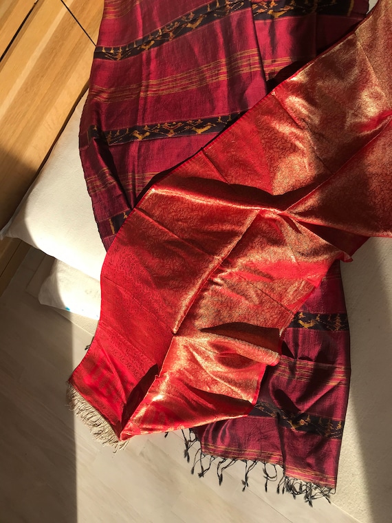 Two stunning handmade silk shawls