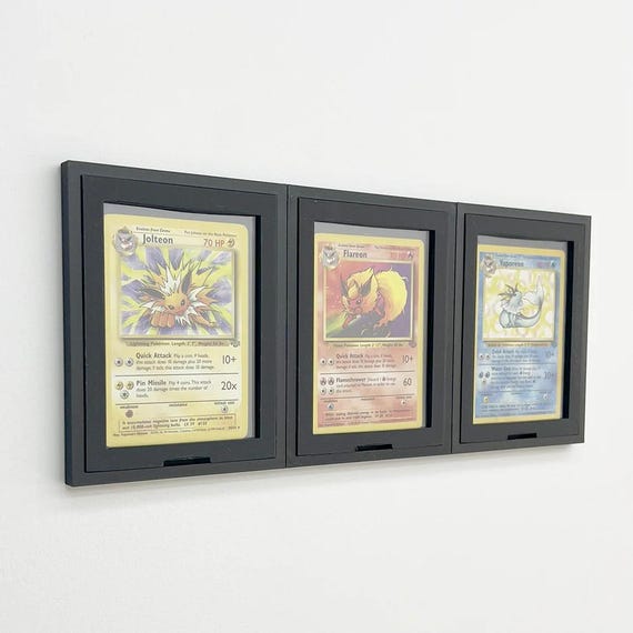 3 pokemon card frame PSA or CGC Pokemon Card Frame-(3 card display)