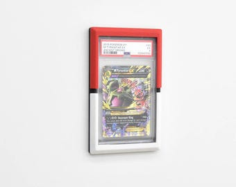 PSA Muurdisplay in Pokemon Kleuren / Stijl - 3D-Geprint Frame voor Graded Kaarten (Schroef- of Tape-Montage)