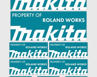 12 adesivi personalizzati "Proprietà di" per utensili Makita | 3 misure | Laminati