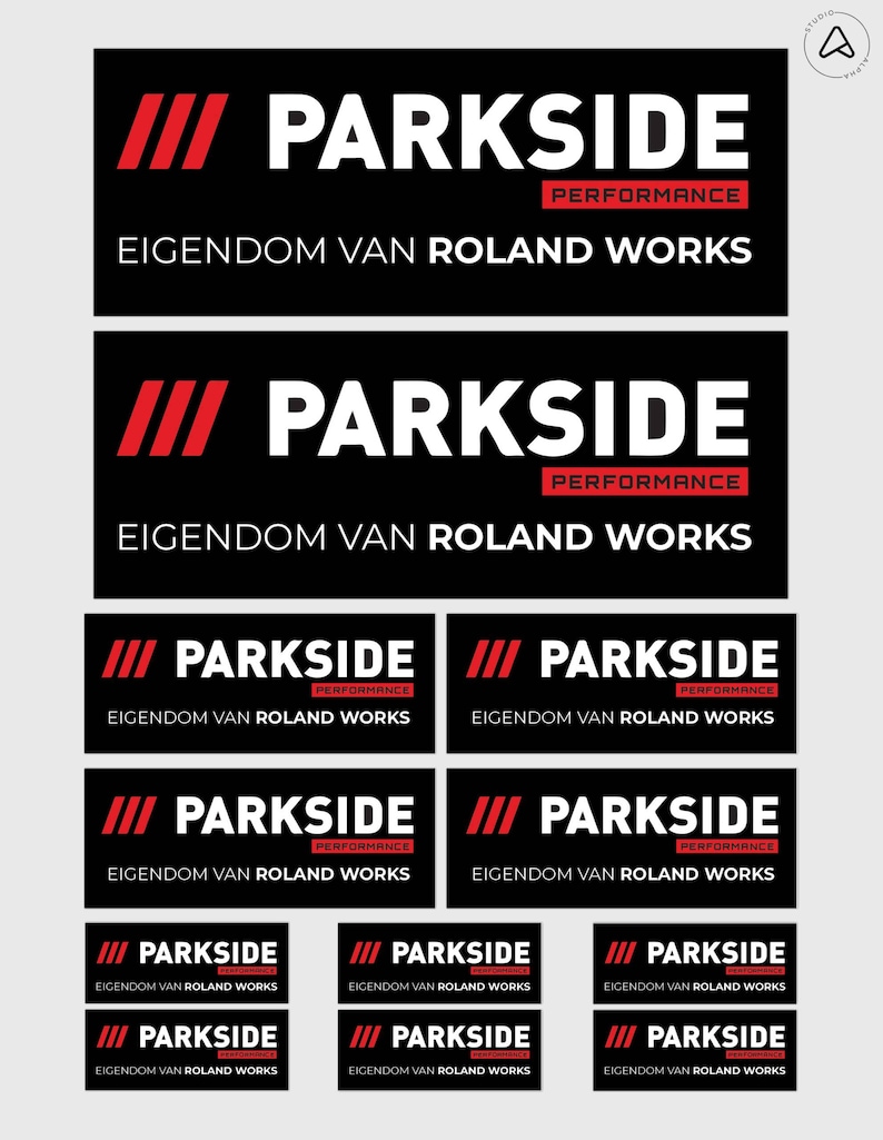 12 adesivi personalizzati "Proprietà di" Parkside | 3 dimensioni | Laminati immagine 1