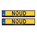 License Plate Sticker Set 2x with your own text for children's car / walker product logo