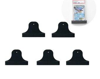 Set of 5 Wall Brackets for PSA & Becket Slabs | Mount via Screw Hole or Double-Sided Tape | TCG / Pokemon