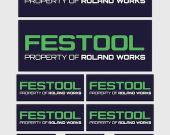 12 Personalized "Property Of" Festool Tool Stickers | 3 Sizes | Laminated