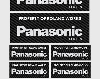12 Personalized "Property Of" Panasonic Tool Stickers | 3 Sizes | Laminated