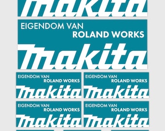 12 Personalized "Property Of" Makita Tool Stickers | 3 Sizes | Laminated
